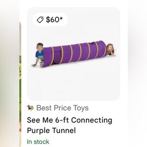 Purple Play Tunnel for Kids